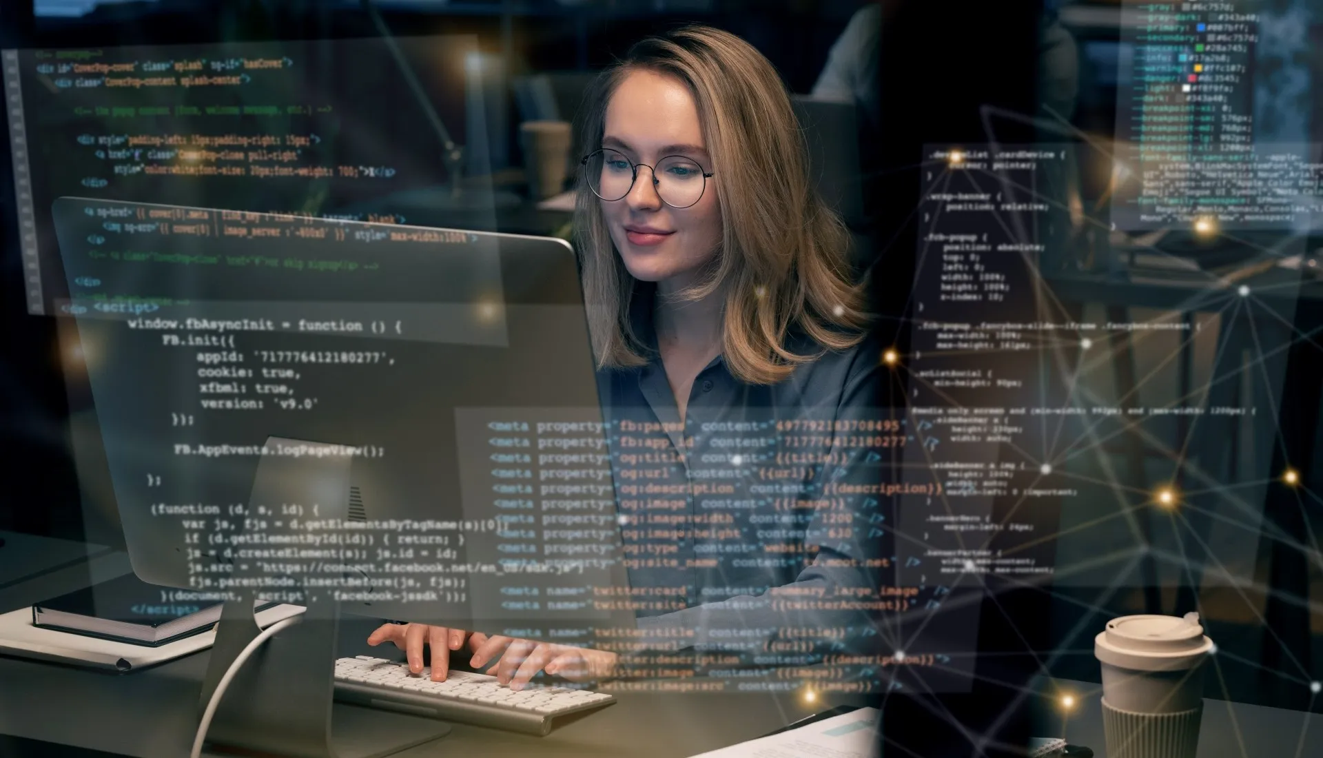 Woman coding on computer symbolizing best web development company selection process